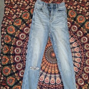 American Eagle Outfitters 23" 000 R Curviest Hi Rise Jeggings Distressed